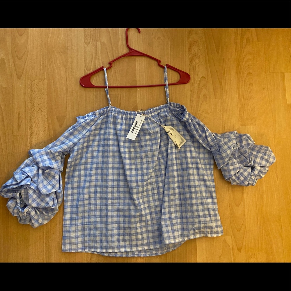 NWT Off the shoulder with statement sleeves